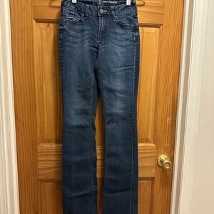 New York & Company Dark Blue Curvy Boot Cut Jeans